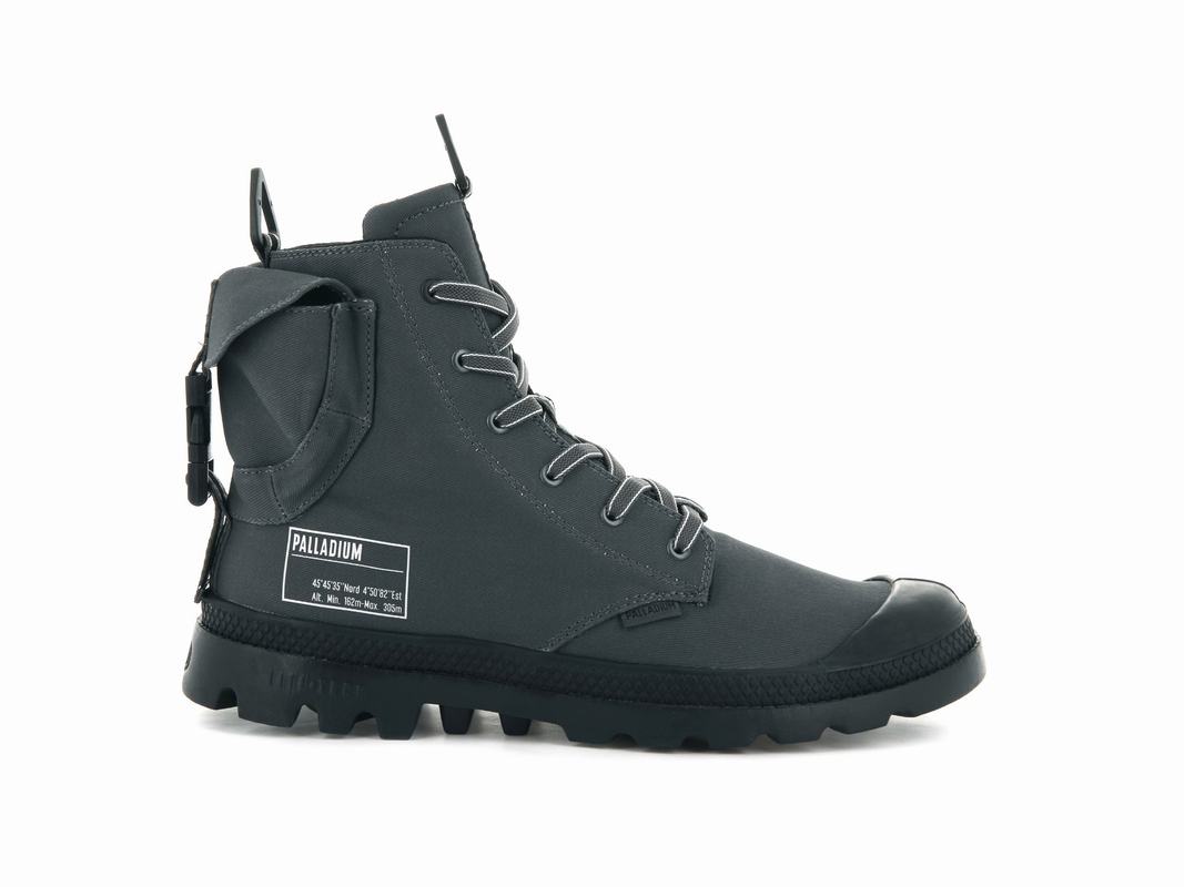 Palladium Pampa Lite Packin Mens Boots Dark Grey Australia [WDEVFB-150]